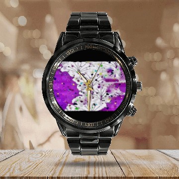 Discover Purple Stream Calendar Steel Band Watch