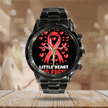 Discover CHD Awareness Little Heart, Big Fight Calendar Steel Band Watch