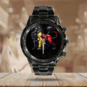 Discover Bruges lion flag design Calendar Steel Band Watch