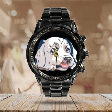 Discover A Cute Puppy Calendar Steel Band Watch