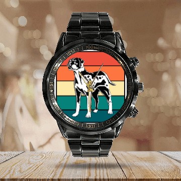 Discover Retro Colorful Louisiana Catahoula Leopard Dog Calendar Steel Band Watch