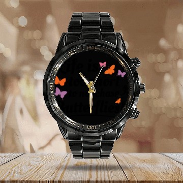 Discover Butterfly Butterflies Insect Collector Entomology Calendar Steel Band Watch