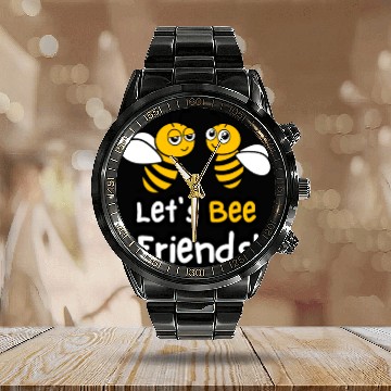 Discover Let's Bee Friends! Calendar Steel Band Watch