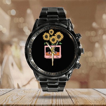 Discover Blooming To The Old School Beat Calendar Steel Band Watch