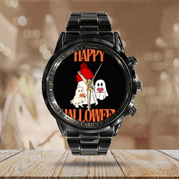 Discover Happy and Scary Halloween Funny Gifts Calendar Steel Band Watch