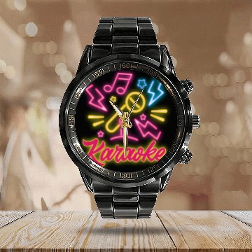 Discover Karaoke Microphone Sheet Music Flash Calendar Steel Band Watch