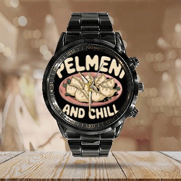 Discover Pelmeni Dumpling Russian Comfort Food Calendar Steel Band Watch
