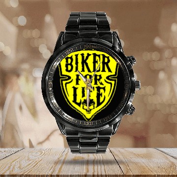 Discover Biker For Life Shield LIKE US ON FACEBOOK # Calendar Steel Band Watch