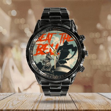 Discover Queen of Liberty use baseball bat to beat the bell Calendar Steel Band Watch