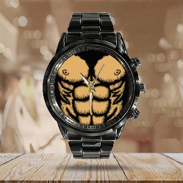 Discover Monkey Chimpanzee Muscular Body Ape Calendar Steel Band Watch