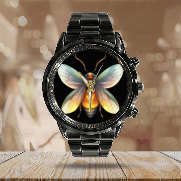 Discover Shiny Firefly Calendar Steel Band Watch