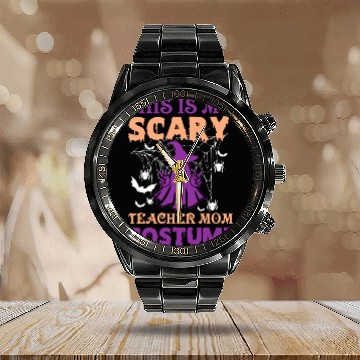 Discover Scary Teacher Halloween Calendar Steel Band Watch Sublimation Designs