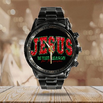 Discover Jesus is the reason for the season Calendar Steel Band Watch