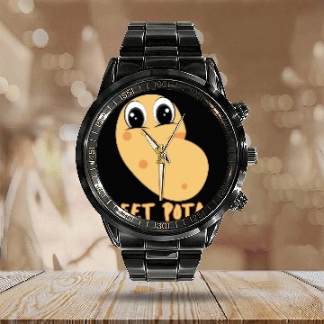 Discover Sweet cute potato Calendar Steel Band Watch
