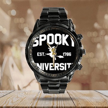 Discover Spooky University Established 1786 Witch U Spookys Calendar Steel Band Watch