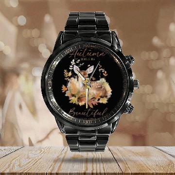 Discover Autumn Grace - Letting Go with the Seasons Calendar Steel Band Watch