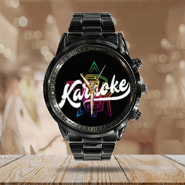 Discover Colorful Karaoke Microphone Design Calendar Steel Band Watch
