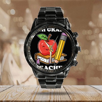 Discover 4th Grade Teacher Back to School Calendar Steel Band Watch