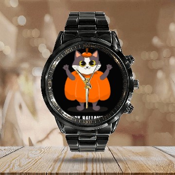 Discover Happy Halloween Calendar Steel Band Watch