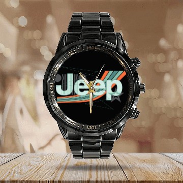Discover Jeep Painted Angles Design Calendar Steel Band Watch