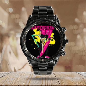 Discover Skateboard - Ride the Streets Calendar Steel Band Watch