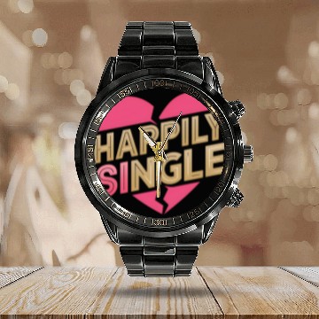 Discover Boldly Independent and Happily Single Style Calendar Steel Band Watch