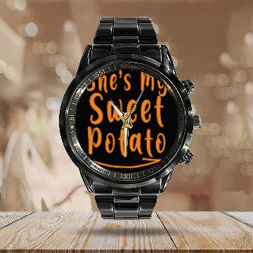 Discover She's My Sweet Potato Thanksgiving Matching Couple Calendar Steel Band Watch