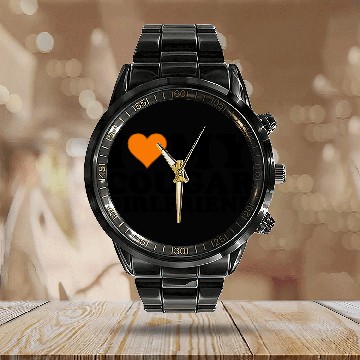 Discover I Love Cougars Cougar Humor Valentine's Day 1WH2 Calendar Steel Band Watch