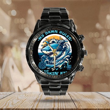 Discover Shark King Ocean Lover Design Calendar Steel Band Watch