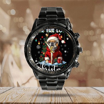 Discover French Bulldog Christmas Tree Decoration Dog Lover Calendar Steel Band Watch