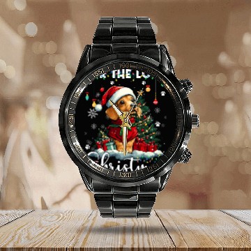 Discover Dachshund Christmas Tree Lights Decorations Dog Calendar Steel Band Watch