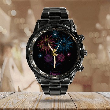 Discover Joyous Fireworks for Diwali Festival Calendar Steel Band Watch