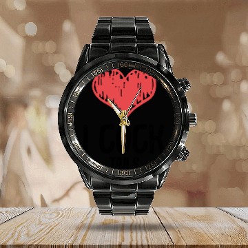 Discover Funny I Love Cocktails 3 Calendar Steel Band Watch