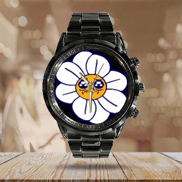 Discover Sweet Flower Sad Face Weeping Spring Summer Crying Calendar Steel Band Watch