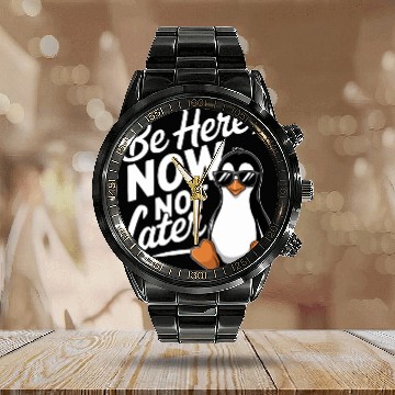Discover Be Here Now Not Later Mindfulness Vibes Calendar Steel Band Watch
