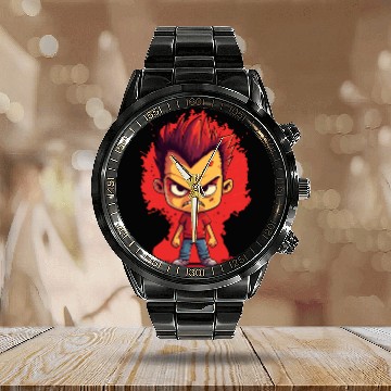 Discover Funny Angry School Boy Calendar Steel Band Watch
