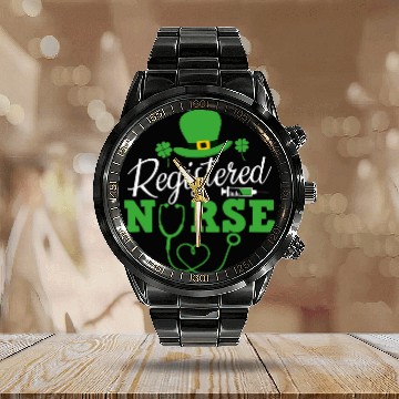 Discover Registered Nurse St Patricks day Shamrock Nursing Calendar Steel Band Watch