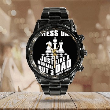 Discover Cool Chess Player Art 8 Calendar Steel Band Watch