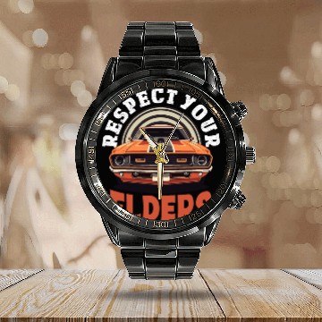 Discover Funny Car Guy 8 Calendar Steel Band Watch