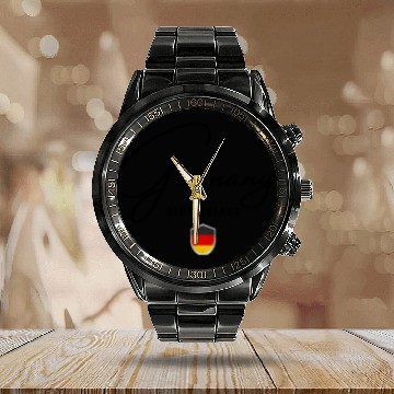 Discover Flag of Germany, I love Germany Calendar Steel Band Watch