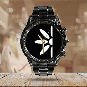 Discover Small Daisy Half Flower White Decorative Beautiful Calendar Steel Band Watch