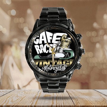 Discover CAFE RACER VINTAGE Calendar Steel Band Watch
