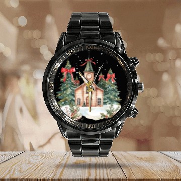 Discover Oh Come Let Us Adore Him Funny Chrismas Jesus Calendar Steel Band Watch