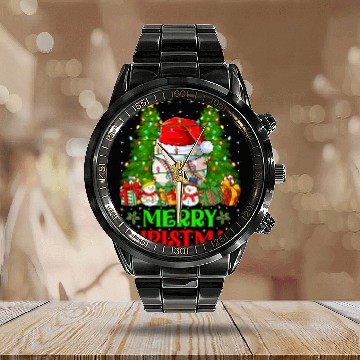 Discover Baseball Christmas Calendar Steel Band Watch