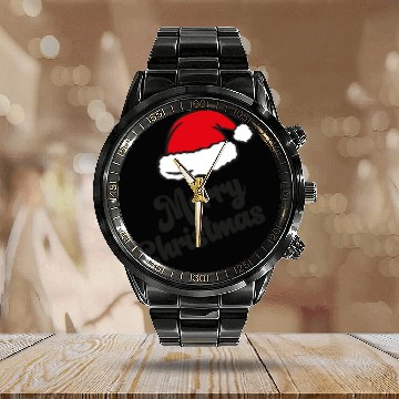 Discover Merry Christmas Bonnet Festif Calendar Steel Band Watch