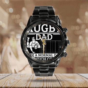 Discover Rugby Dad Father Quote Funny Rugby Player Calendar Steel Band Watch