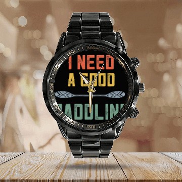 Discover Retro Kayaking Kayak Lovers I Need A Good Paddling Calendar Steel Band Watch