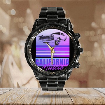 Discover California Muscle Calendar Steel Band Watch