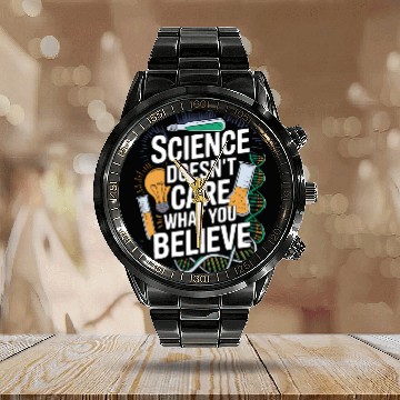 Discover Science And Research For Atheists Calendar Steel Band Watch
