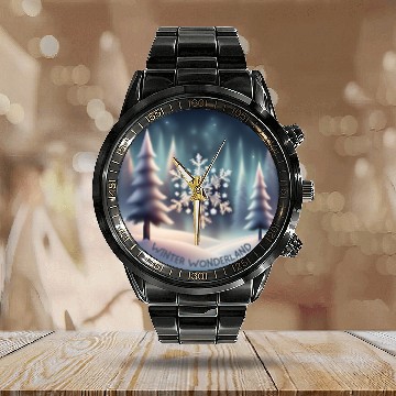 Discover Winter Wonderland Calendar Steel Band Watch